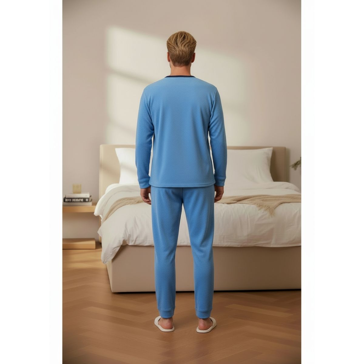 LIKE SHOP - Pijama Polar Hombre Invierno 2 Piezas Calidad Premium 4008