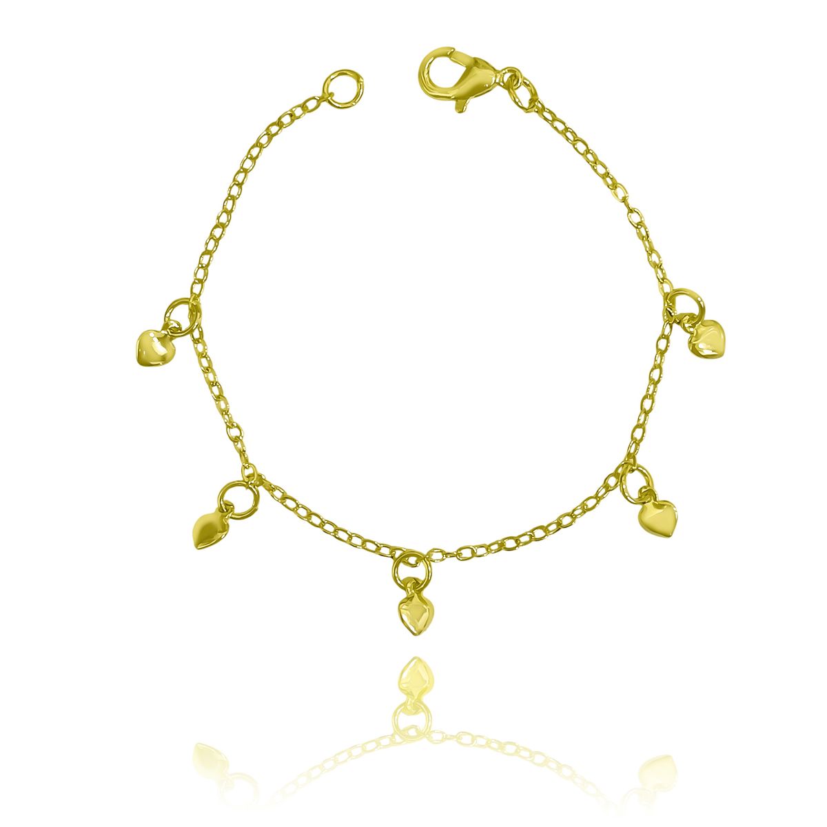 COGGIOLA - Pulsera Niña 5 Corazón Enchapado Oro 18K