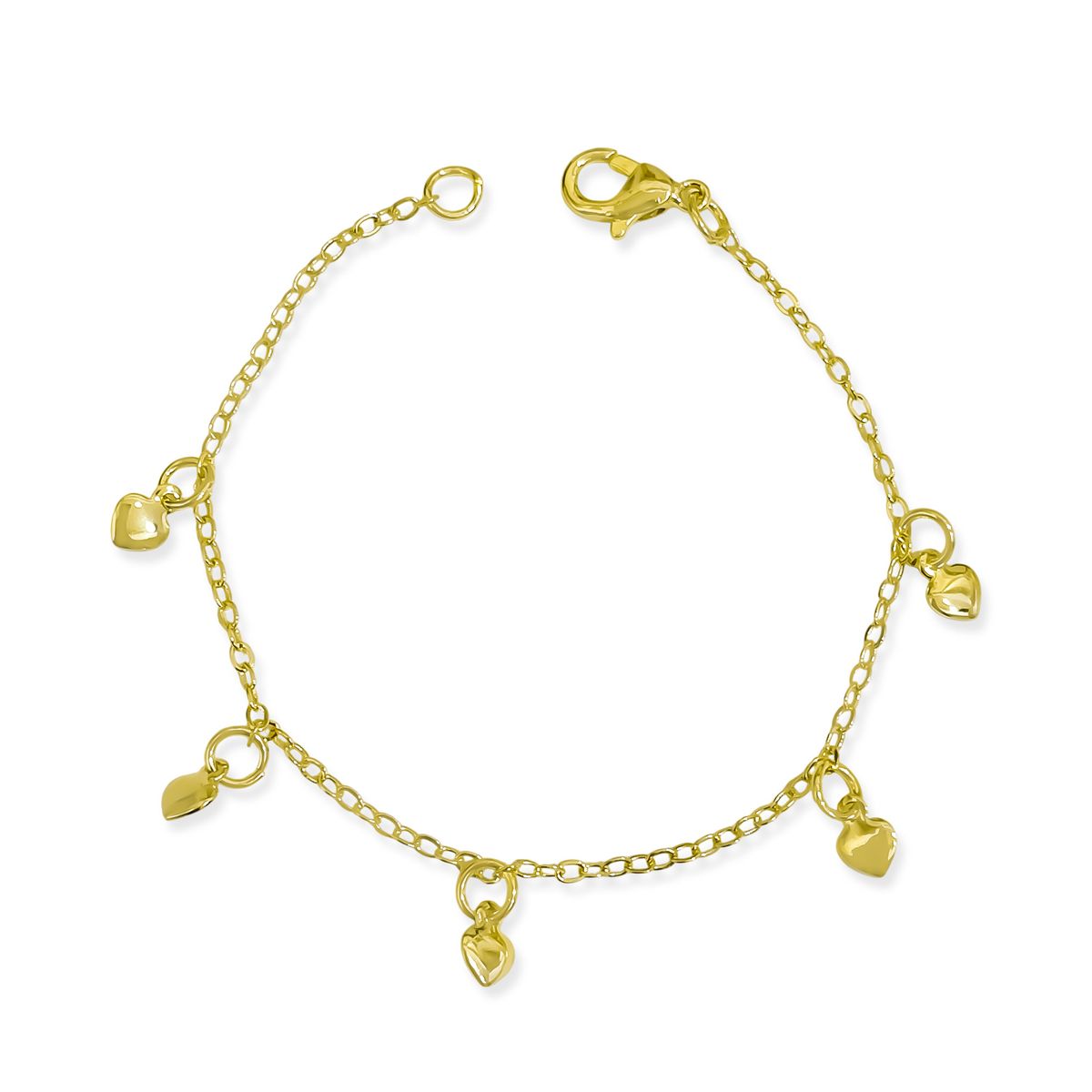COGGIOLA - Pulsera Niña 5 Corazón Enchapado Oro 18K