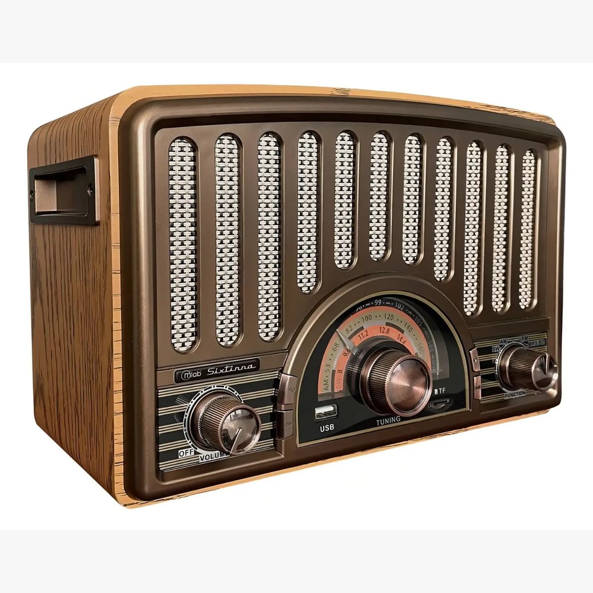 MLAB - Radio Parlante Mlab 9143 Retro Sixtinna Bluetooth Usb Tf Fm Color Café