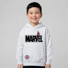 MARVEL - Polerón Cerrado Niño Hoodie Spiderman Blanco