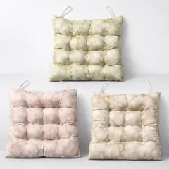 GENERICO - Cojín Para Silla Acolchado Diseño Floral 40x40cm Con Amarra