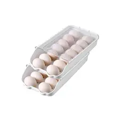 GENERICO - Huevera Plástica Egg Storage Box con Tapa 14 Huevos Apilable