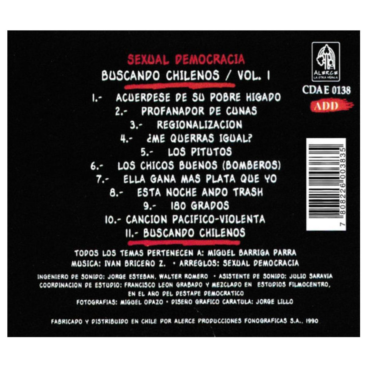 GENERICO - SEXUAL DEMOCRACIA - BUSCANDO CHILENOS VOL.1 / CD