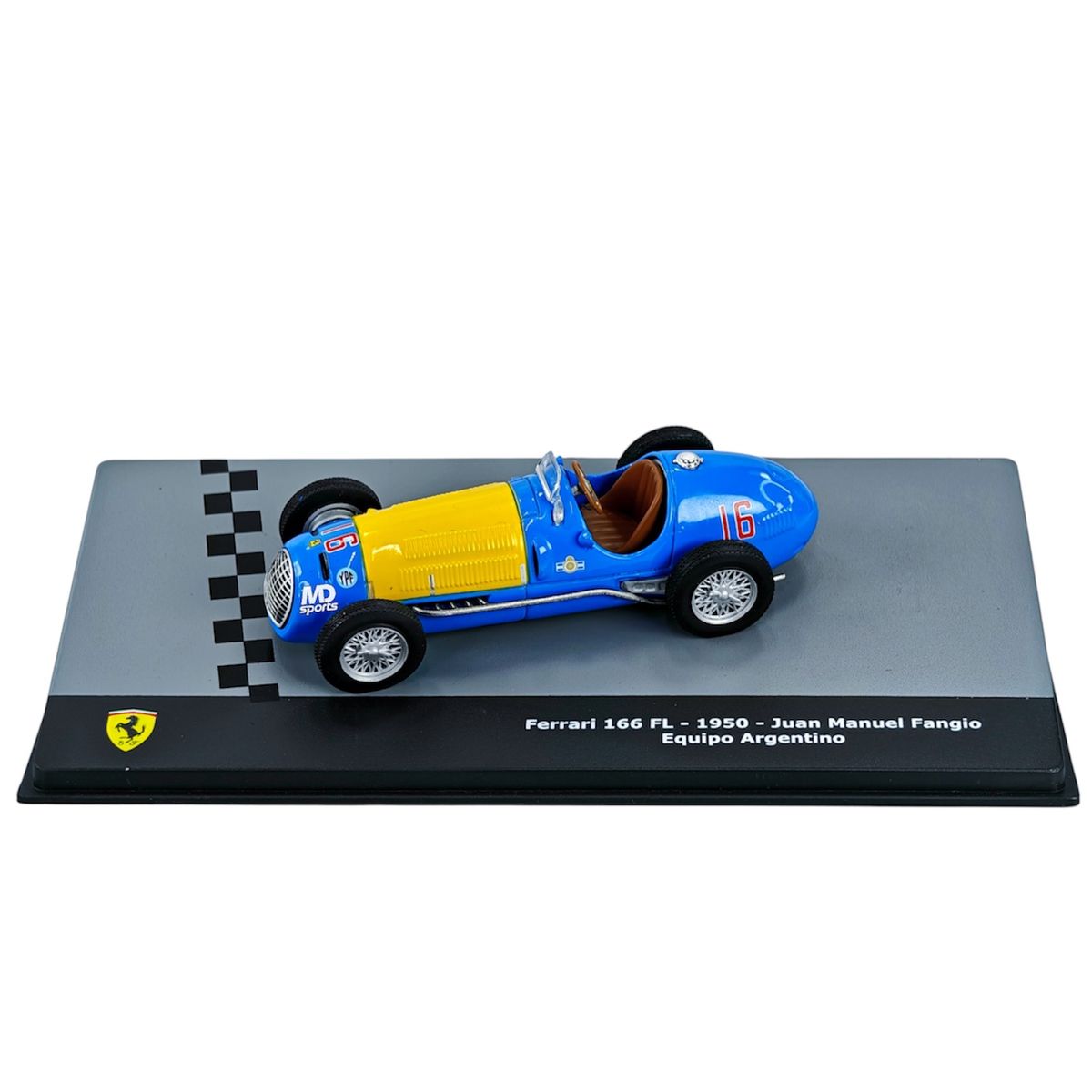 FORMULA 1 - Auto Formula 1 Ferrari 166FL Equipo Argentino 1950 #16 Fangio Caja Acrilica IXO 1:43