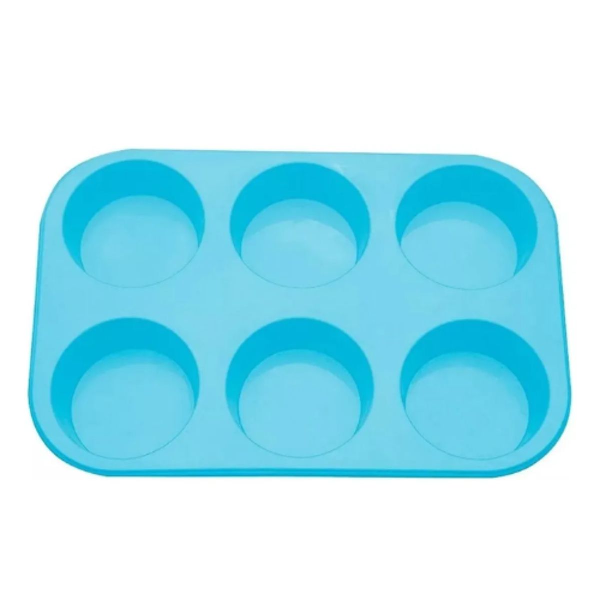 GENERICO - Moldes De Silicona Molde Cupcakes Silicona De 6 Unidades Azul