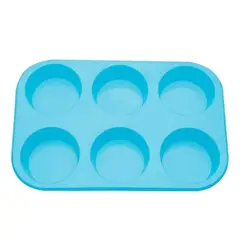 GENERICO - Moldes De Silicona Molde Cupcakes Silicona De 6 Unidades Azul