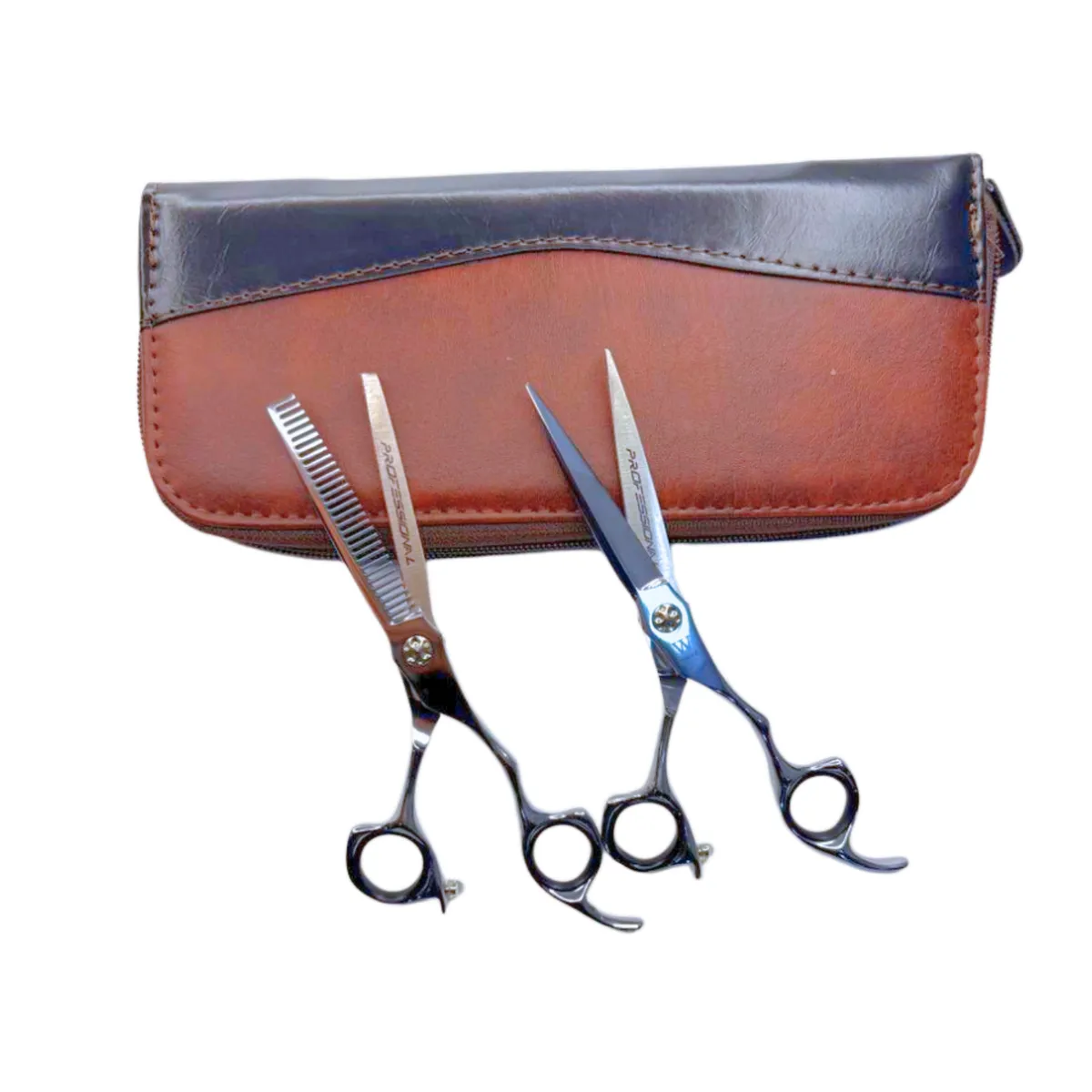WMARK - Set de Tijeras Wmark Pro D96-PS026 6″ Con Estuche Y Peineta