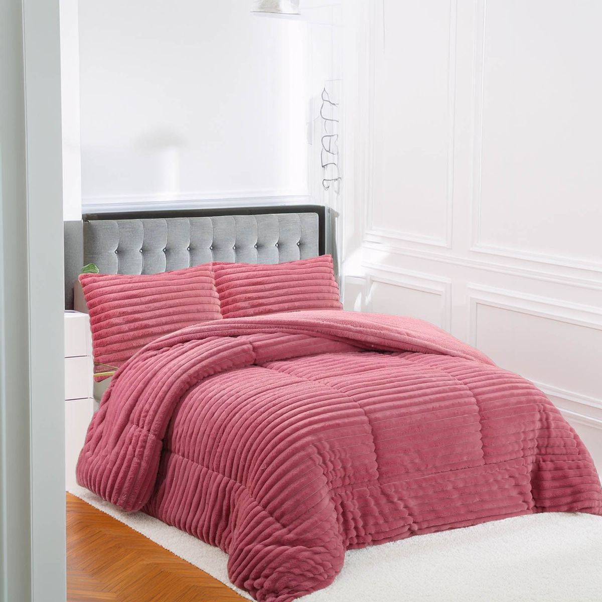 GENERICO - Plumon De Invierno Texturizado Lineas Con Chiporro 2P