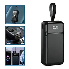 HOMEBRANDT - Cargador Bateria PowerBank 30000mAh Multipuertos USB Carga Rapida