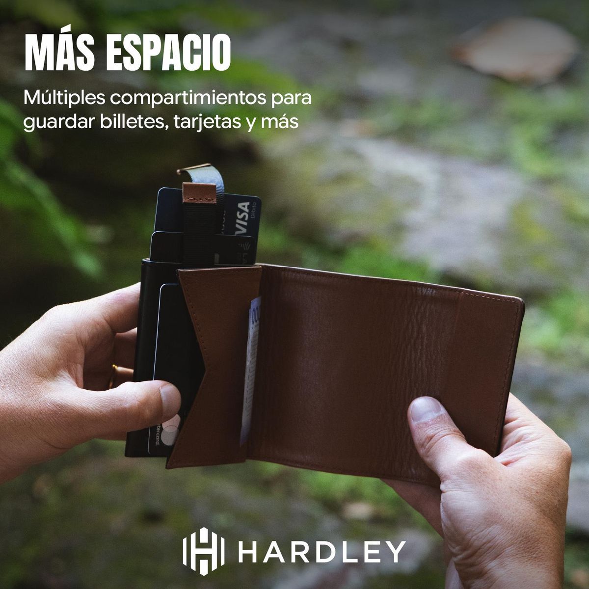 HARDLEY - Billetera Hombre Hardley Tarjetero de Cuero Protección Rfid