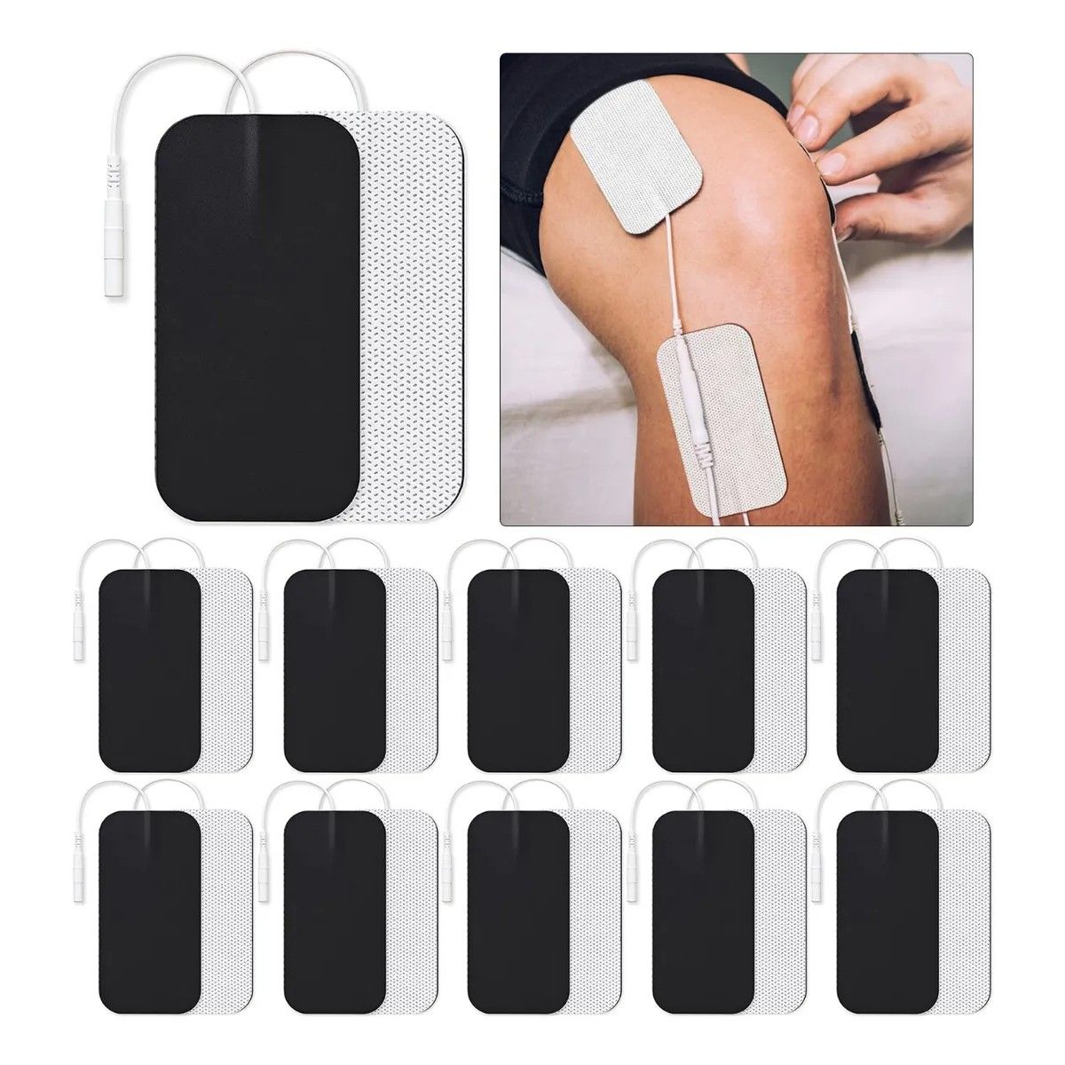 GENERICO - 20 Parches Almohadillas Electrodos Para Tens/ems 5x10 Cm Blanco BELUG