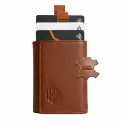 HARDLEY - Billetera Hombre Tarjetero de Cuero Protección Rfid