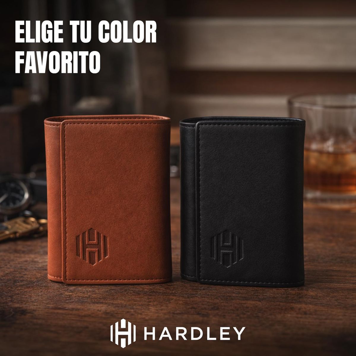 HARDLEY - Billetera Hombre Hardley Tarjetero de Cuero