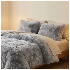 GENERICO - Cobertor Chiporro Peludo Invierno 2 Plazas - Gris Claro Jaspeado 033