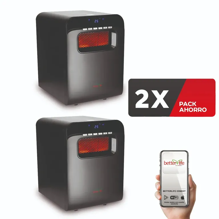 BETTERLIFE Estufa Eléctrica Infrarroja (2 UNIDADES) 60 m2 WiFi