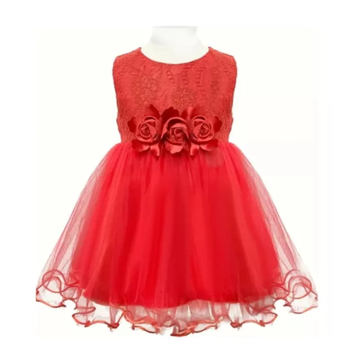 ALMA & DECO - Vestido Fiesta Paje Bodas Bebé Modelo Anyela Color Rojo
