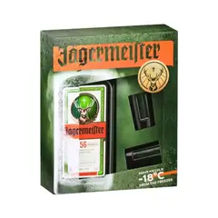 JAGERMEISTER - Licor 700cc 35º alc. + 2x Vasos Shot Verdes