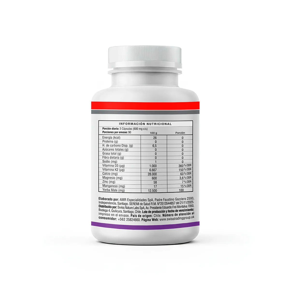 OsteoRegen - Fortalecedor de Huesos Calcio Vitamina D K2 Magnesio 90 Caps