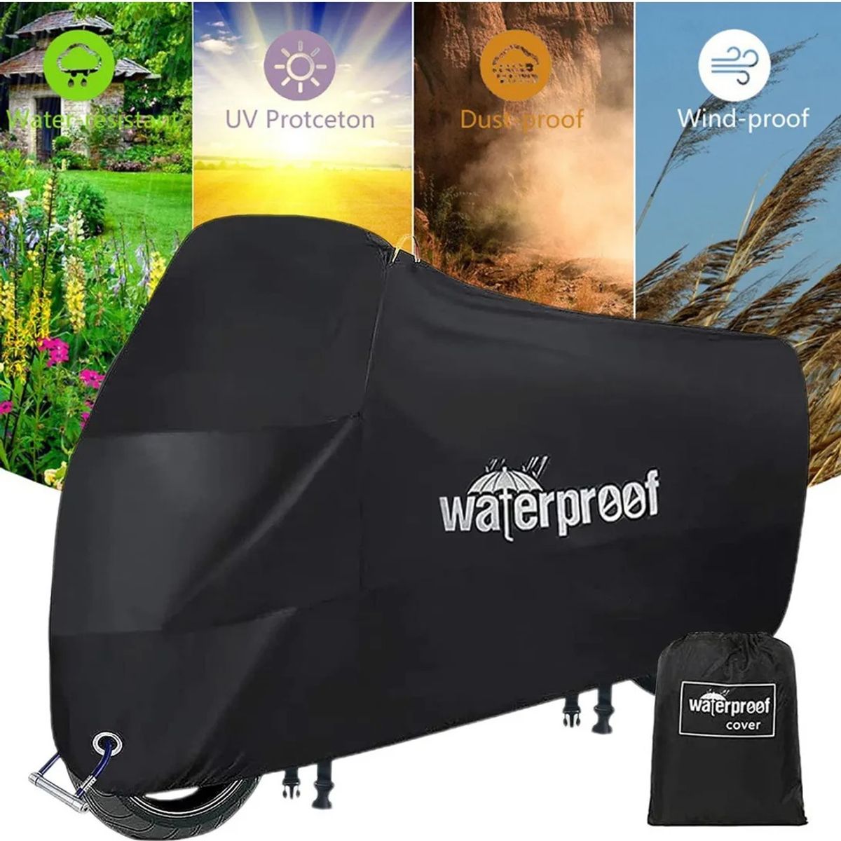 GENERICO - Carpa Cobertor Funda Para Bicicleta Impermeable 110 X 200cm