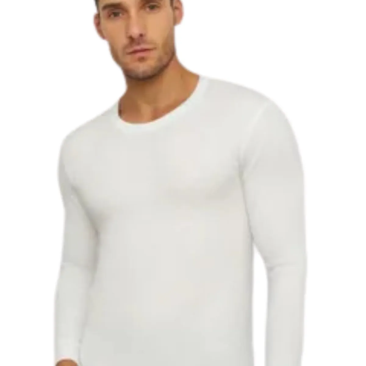 LOOK SHOP - Camiseta Manga Larga Algodón, Negra, Gris, Blanco. Adulto 11