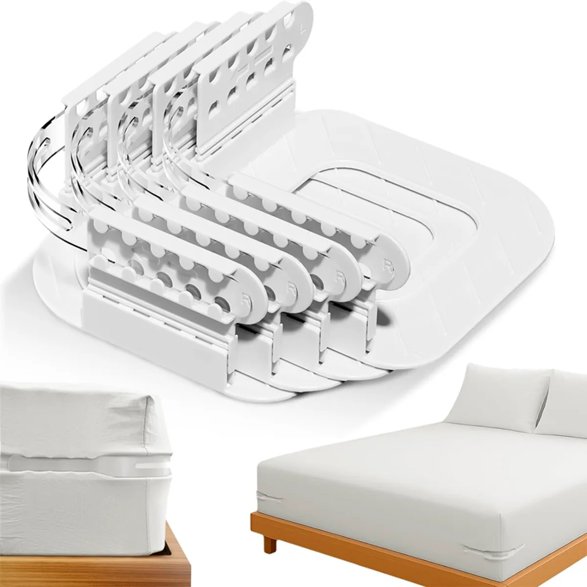 WAKESHOME - Set de 4pcs Clips Sujetadores De Sábanas Soportes De Esquinas
