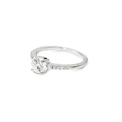 COGGIOLA - Anillo Solitario Redondo Medio Cintillo Plata Fina 925