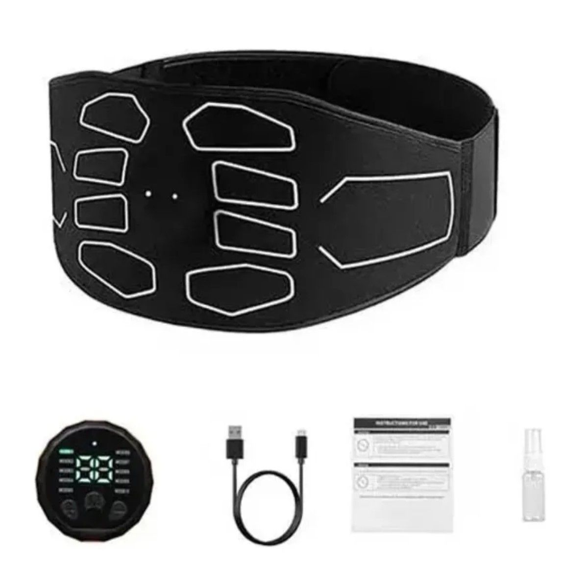 GENERICO - Cinturón Abdominales Electroestimulador Usb Sin Almohadillas BELUG