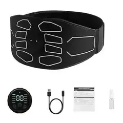 GENERICO - Cinturón Abdominales Electroestimulador Usb Sin Almohadillas BELUG