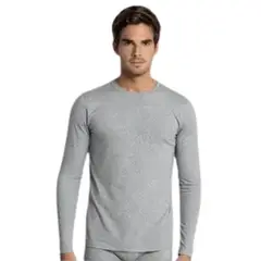 LOOK SHOP - Camiseta Manga Larga Algodón, Negra, Gris, Blanco. Adulto 11