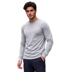 LOOK SHOP - Camiseta Manga Larga Algodón, Negra, Gris, Blanco. Adulto 11