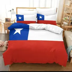 GENERICO - Cubrecama Plush Con Chiporro De Invierno 2 Plaza Infantil Diseño Bandera De Chile.