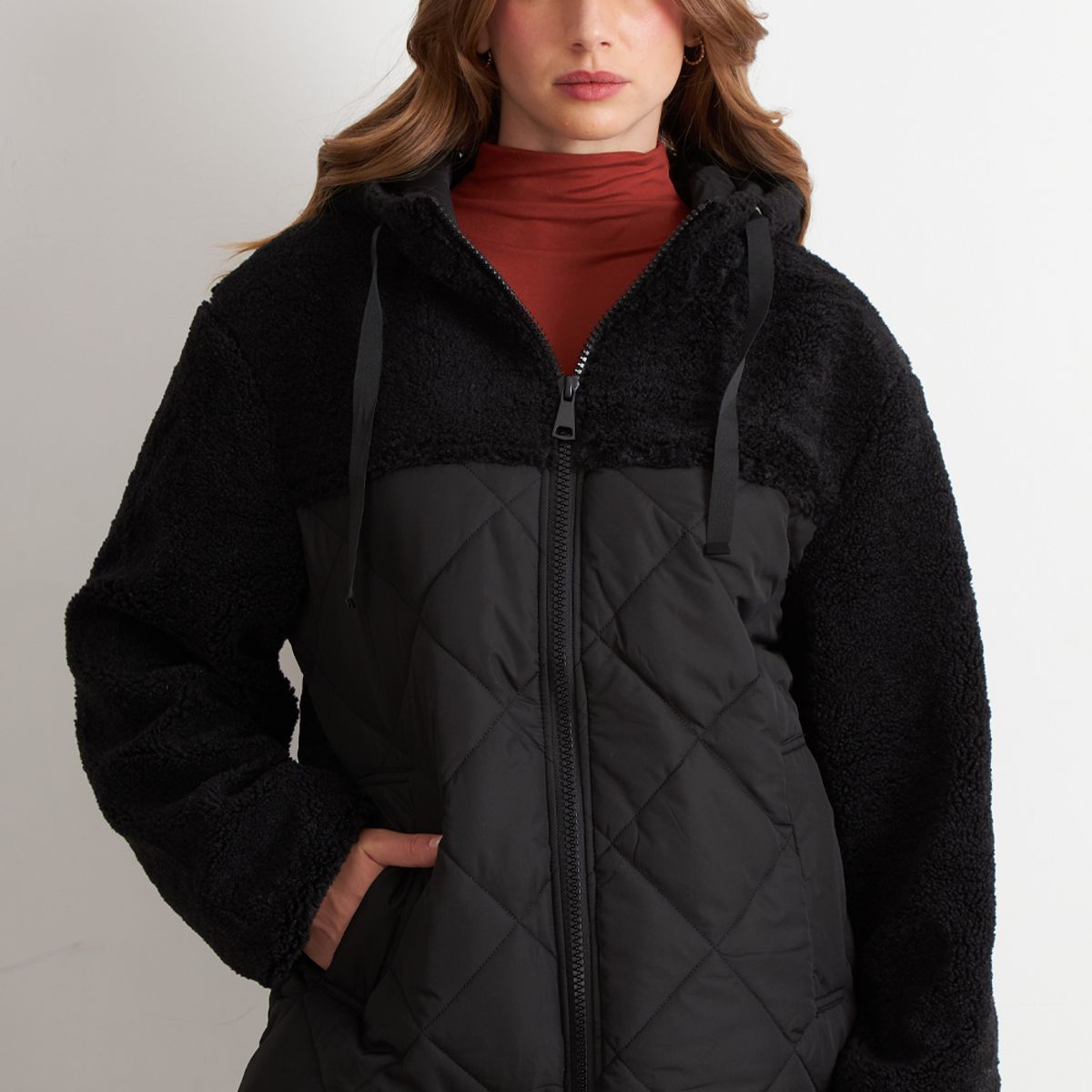 NICOPOLY - Chaqueta Mitad Chiporro/Parka Negro Nicopoly