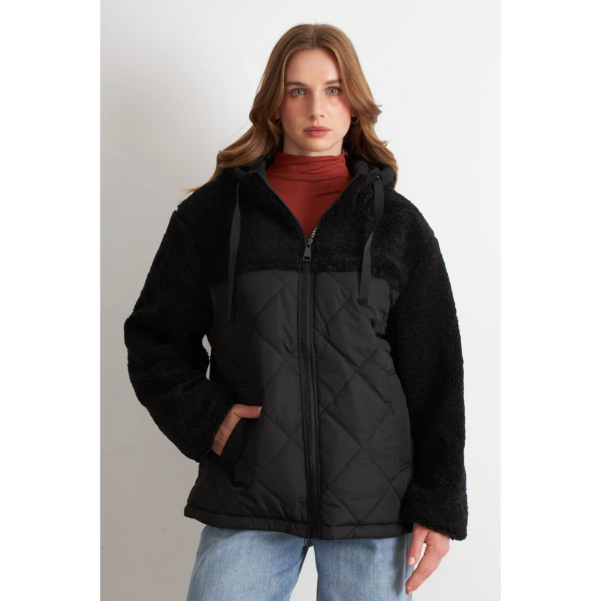 NICOPOLY - Chaqueta Mitad Chiporro/Parka Negro Nicopoly
