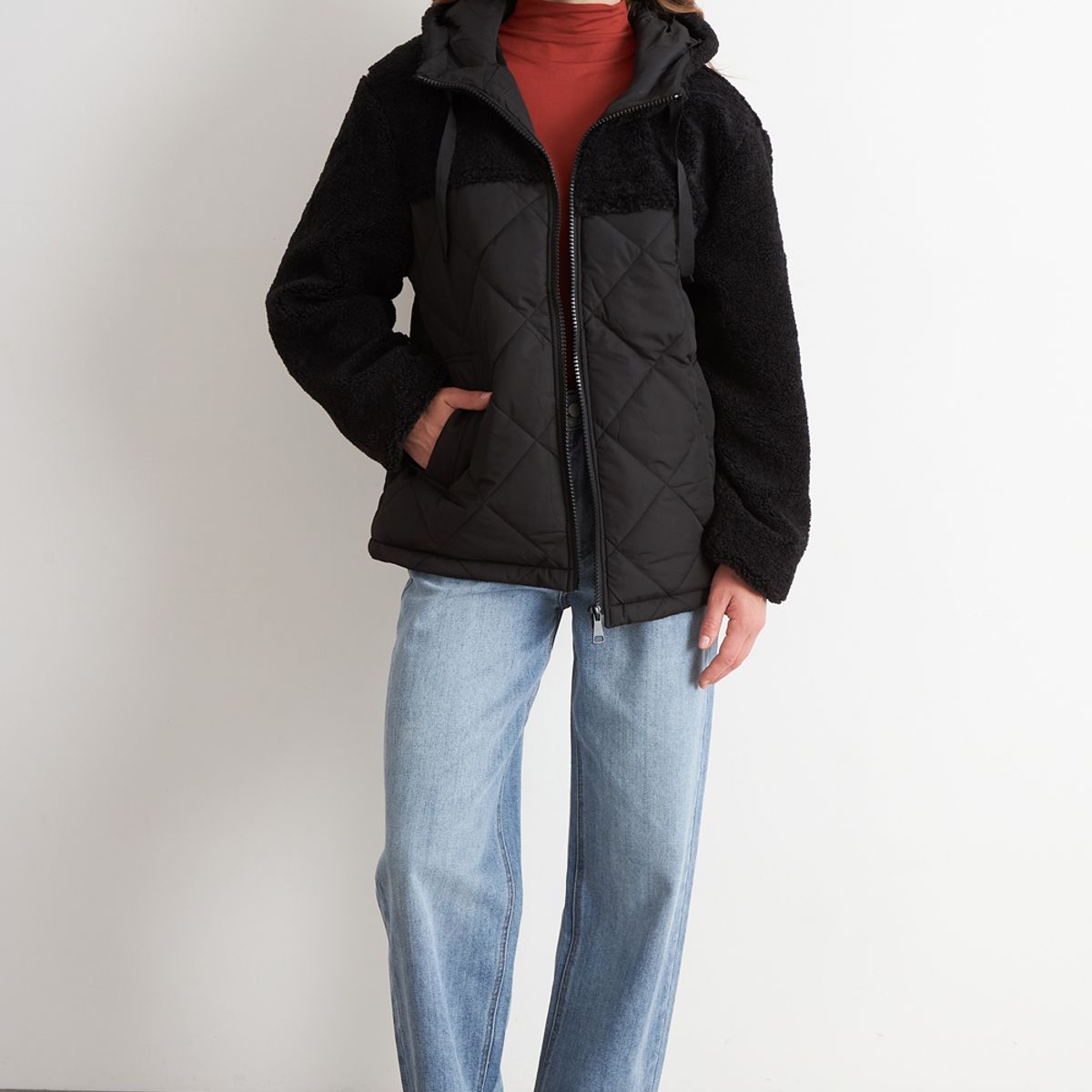 NICOPOLY - Chaqueta Mitad Chiporro/Parka Negro Nicopoly