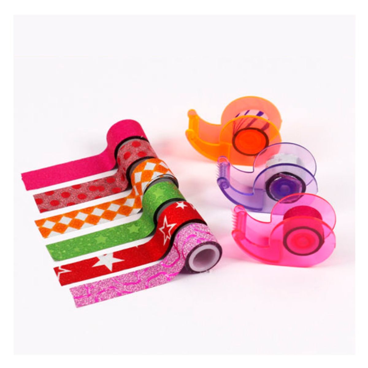 FOSKA - Cinta adhesiva con diseño mini washi tape 9 unidades