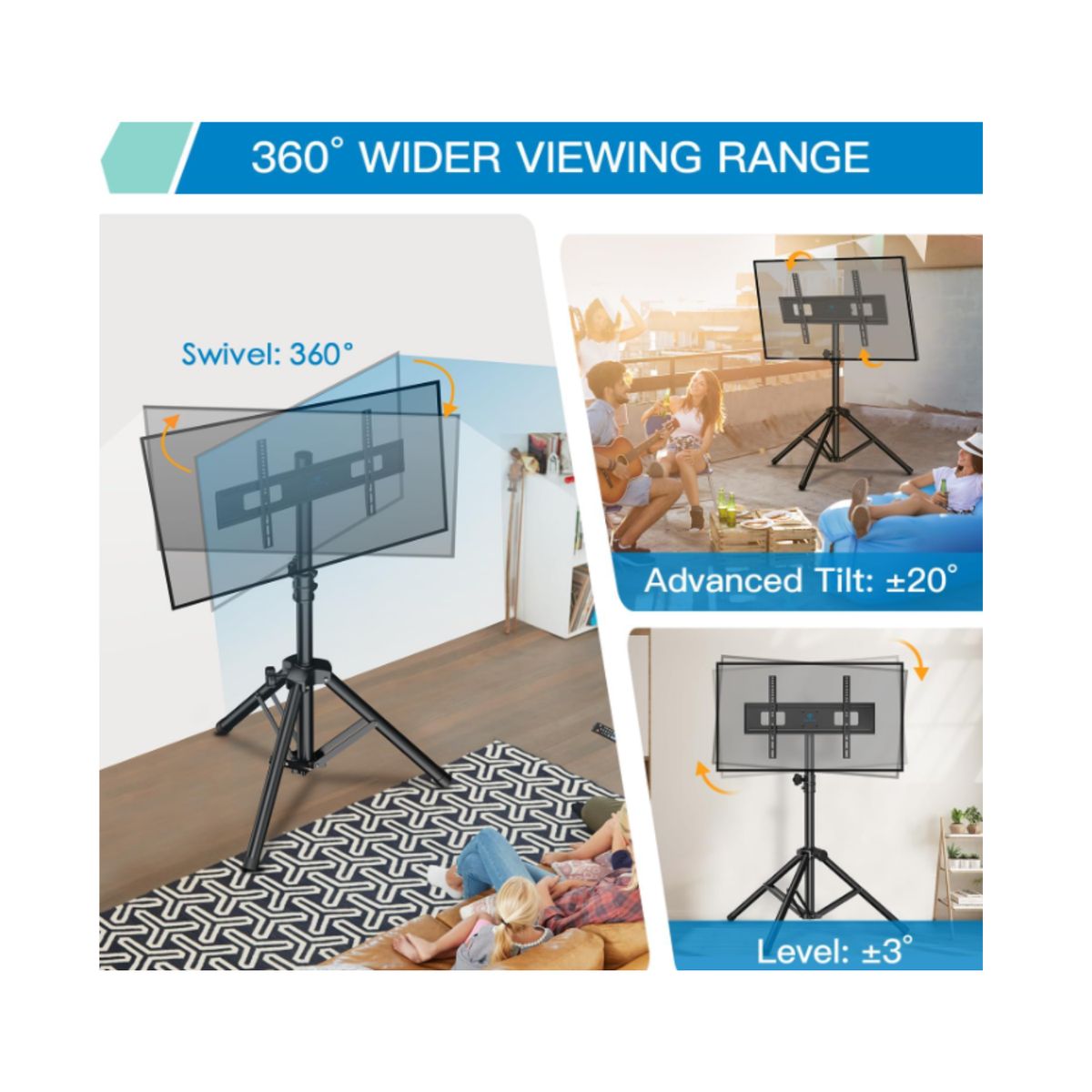 GENERICO - Base Trípode Pedestal Soporte Tv 32 A 70 Pulgadas