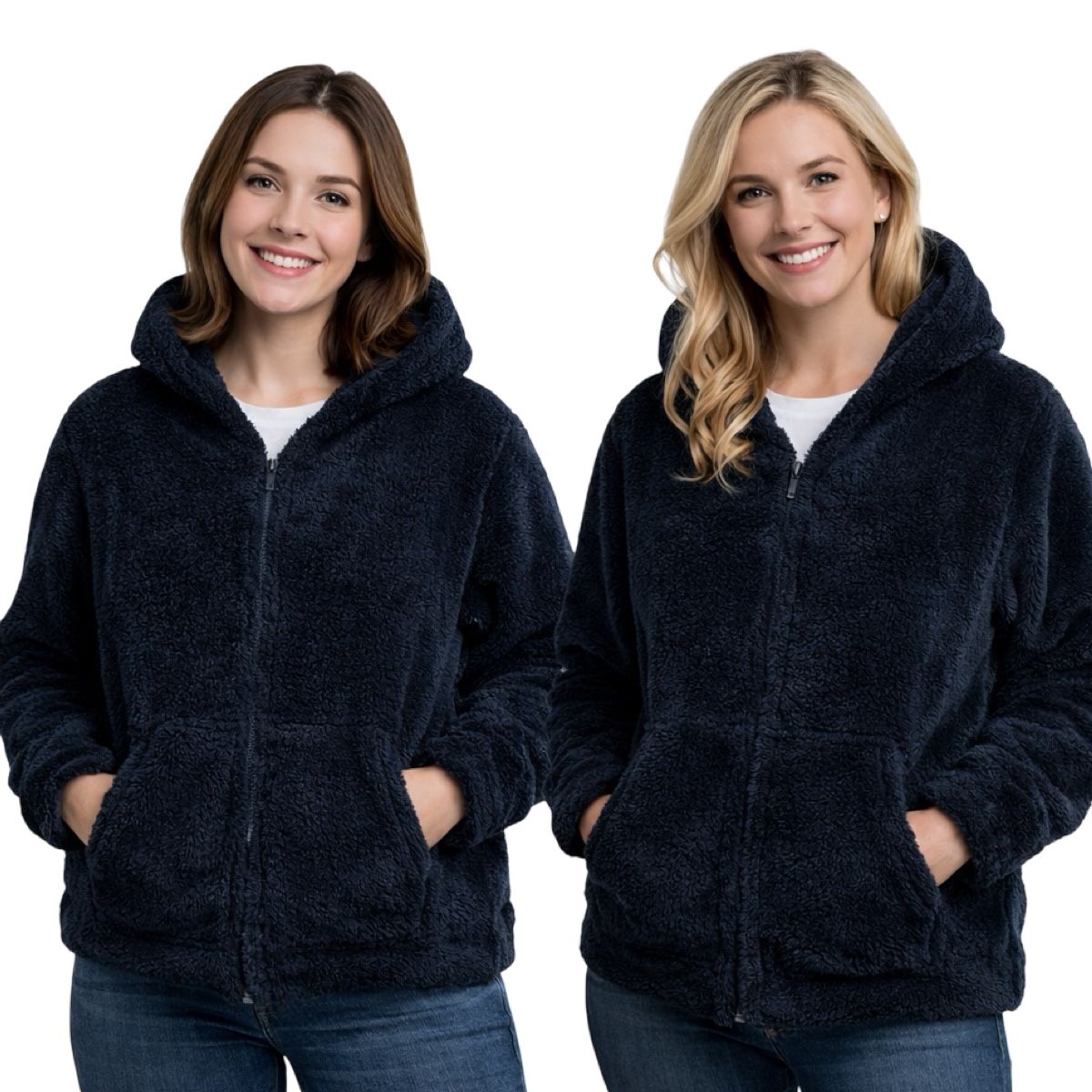 AAYO MODA - Chaqueta Peluda con Cierre Adulto Tallas Disponibles S-XL