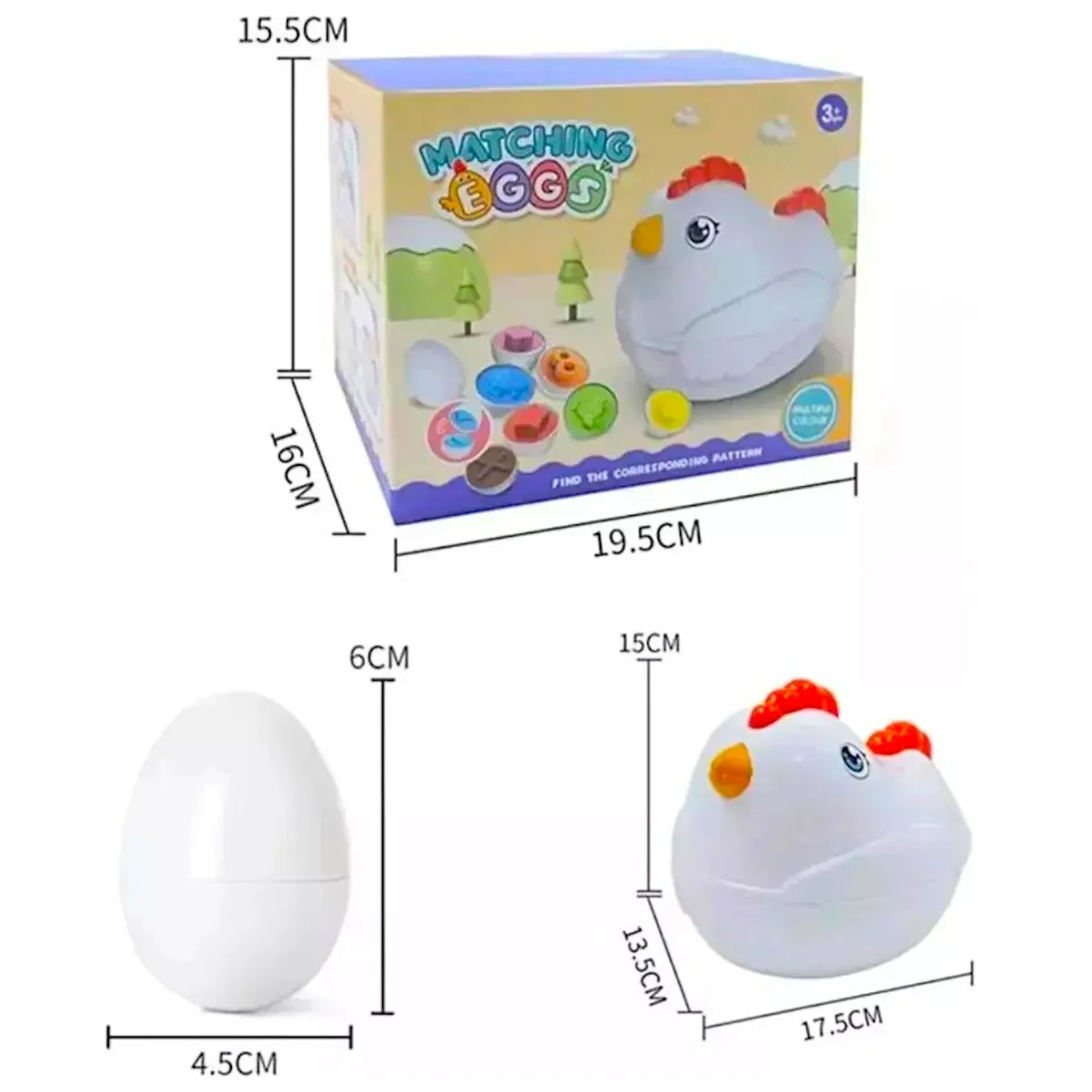 GENERICO - Juego ENCAJE GALLINA Y SUS 12 HUEVOS DE ENCAJE  NIÑOS COLORES