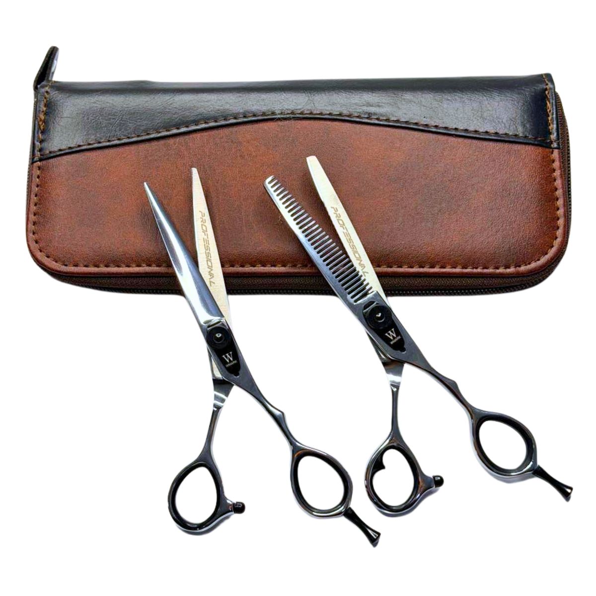WMARK - Kit de Tijeras Wmark Pro D78-PS069 6″ Con Estuche Y Peineta