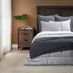 ROSEN - Plumón Sherpa Liso Grafito Melange 1 Plaza