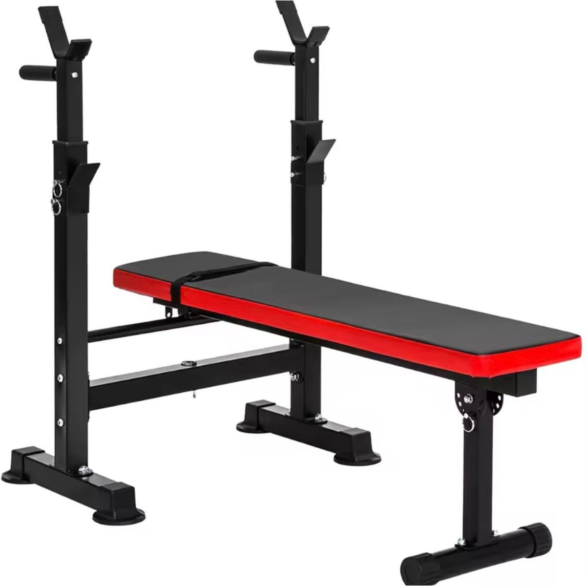 GENERICO - Banco de Pesas Reclinable 5 Niveles Boomfit Negro - Press Banca Abdominal Ajustable para Entrenamiento