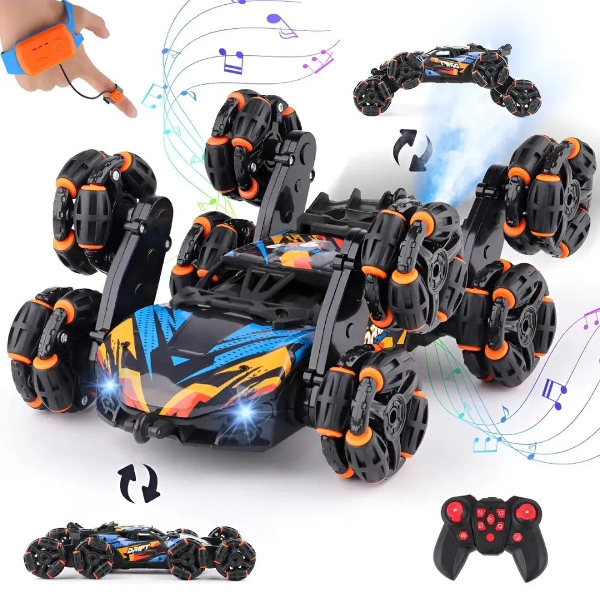 GENERICO - Auto De Truco Control Remoto Dual Con 8 Ruedas Transformable