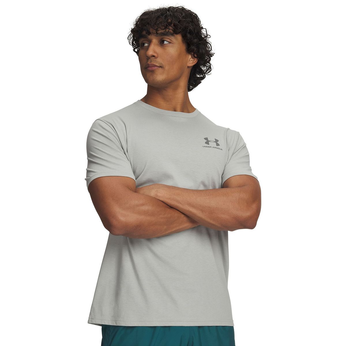 UNDER ARMOUR - Polera M/C Hombre Left Chest Logo Gris UNDER ARMOUR