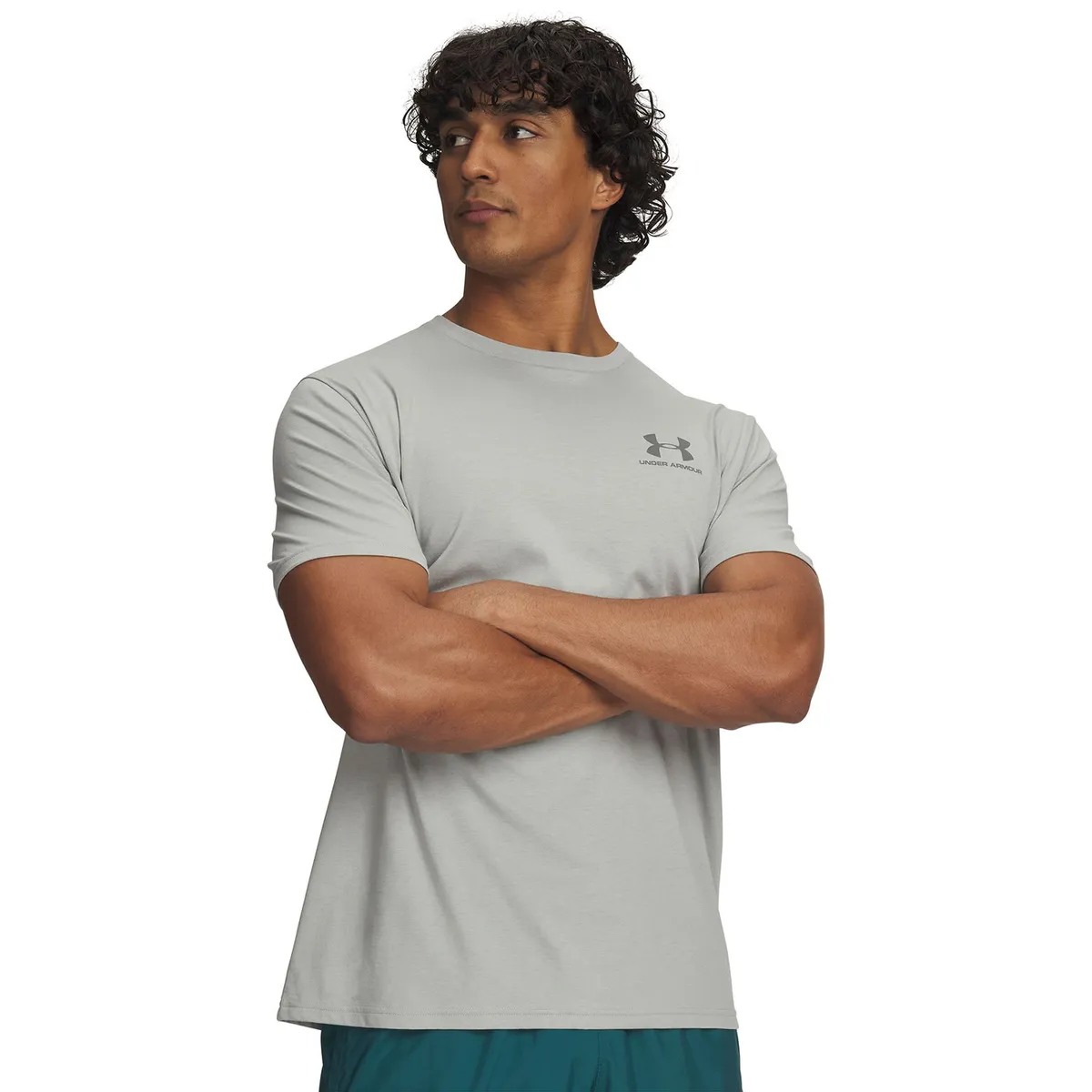 UNDER ARMOUR - Polera M/C Hombre Left Chest Logo Gris UNDER ARMOUR