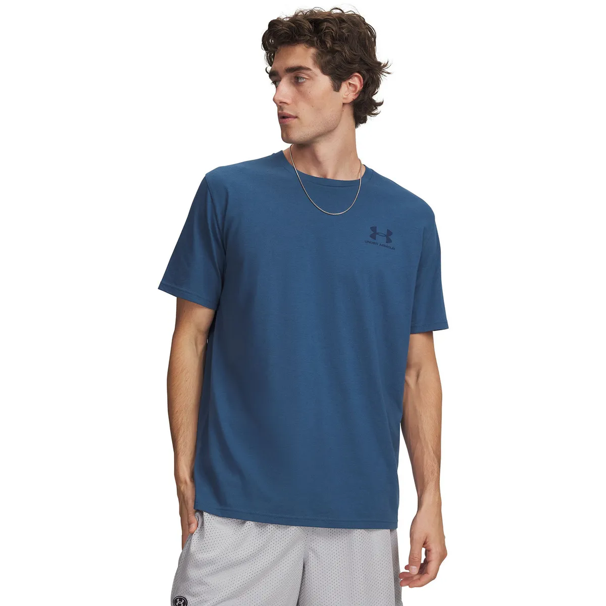 UNDER ARMOUR - Polera M/C Hombre Left Chest Logo Azul UNDER ARMOUR