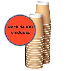 OMNIPACK - Vaso Polipapel Kraft Doble Capa de 8 oz (100 Unidades)