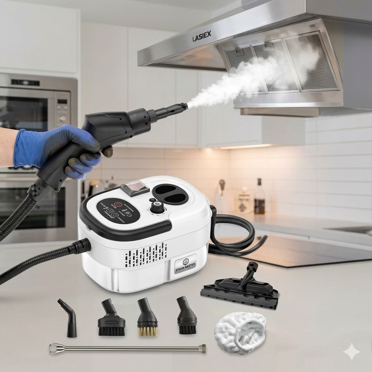 GENERICO - Limpiadora a vapor de alta presión y temperatura de 2500W multifuncional