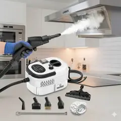GENERICO - Limpiadora a vapor de alta presión y temperatura de 2500W multifuncional