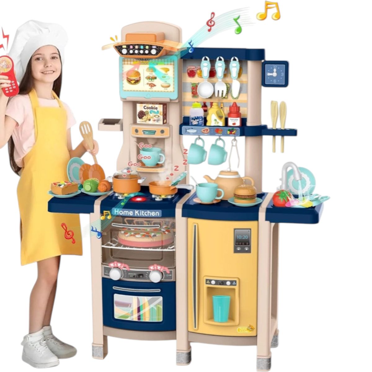 GENERICO - cocina infantil multifuncional 66 accesorios luz sonido grifo